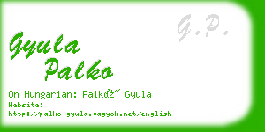 gyula palko business card